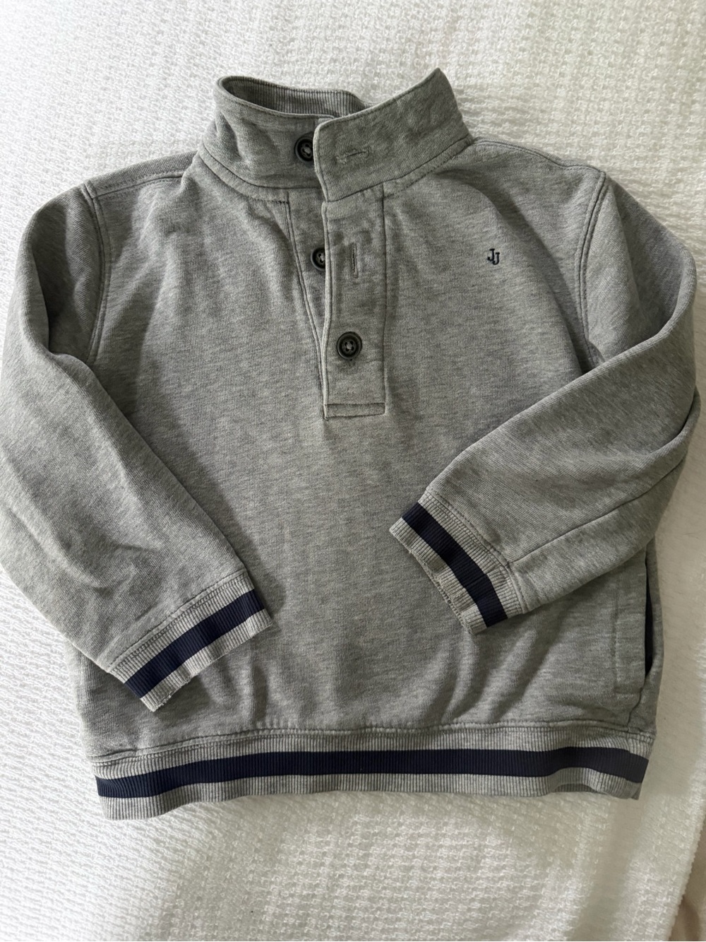 Janie and Jack Button-Neck varsity preppy sweatshirt